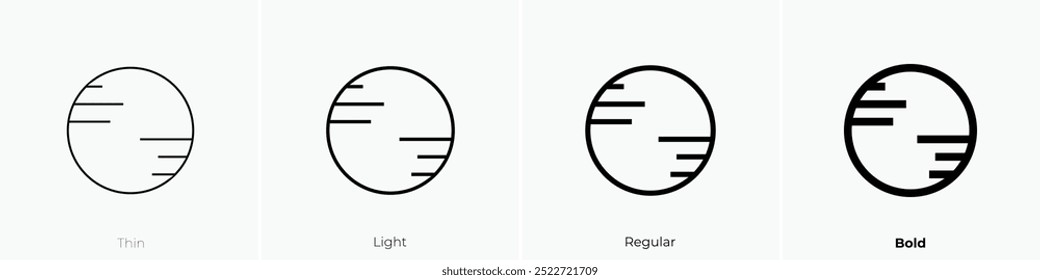 planet icon. Thin, Light Regular And Bold style design isolated on white background