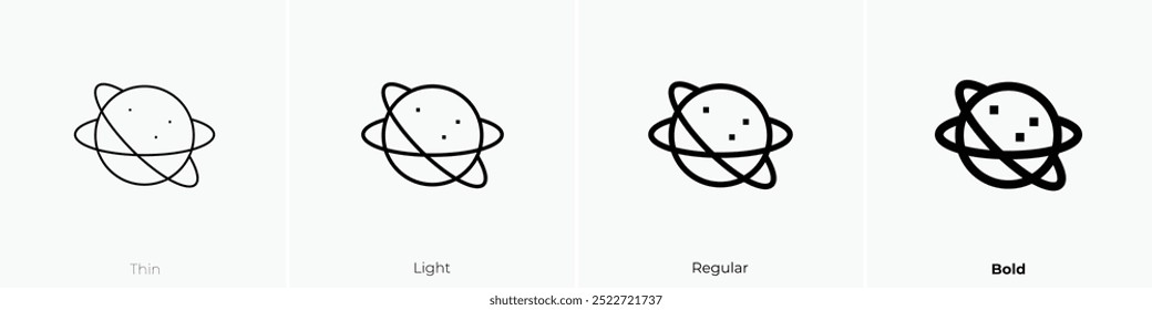 planet icon. Thin, Light Regular And Bold style design isolated on white background