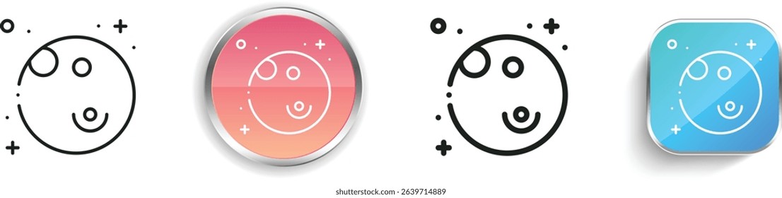 planet icon. Thin Linear, Regular and Button Style Design Isolated On White Background