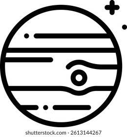 planet icon. Thin Linear Style Design Isolated On White Background
