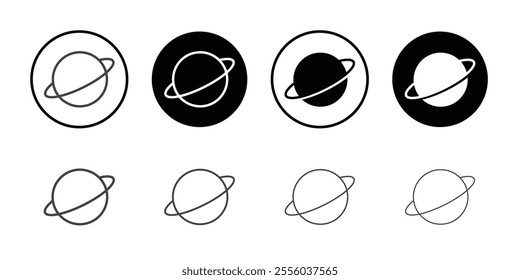 Planet icon Thin outline art symbol