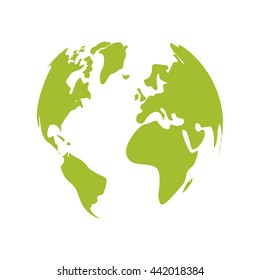 planet icon. Think green concept. Vector graphic