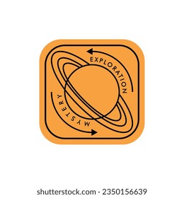 planet icon vector design in simple and retro style suitable for t-shirt and sticker design