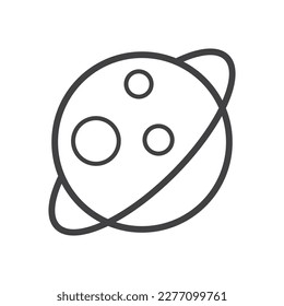 planet icon vector flat line illustration