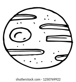 Planet icon. Vector illustration of cartoon planet, mercury . Hand drawn planet mercury.