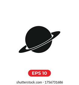 Ilustración vectorial de icono planetario.Símbolo del planeta Saturno.