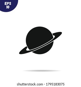 Planet icon vector illustration.Saturn planet symbol.