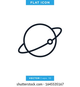 Planet Icon Vector Logo Design Template. Editable Stroke.
