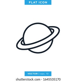 Planet Icon Vector Logo Design Template. Editable Stroke