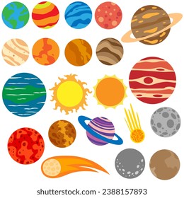 Planet icon vector set. astronomy illustration sign collection. space symbol. science logo.