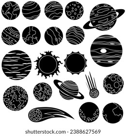 Planet icon vector set. astronomy illustration sign collection. space symbol. science logo.
