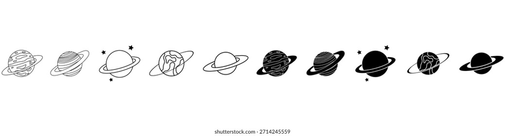 Planeta ícone vetor conjunto. astronomia ilustração placa coleção. espaço símbolo. ciência logotipo.