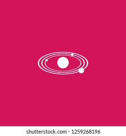 planet icon vector. planet sign on pink background. planet icon for web and app