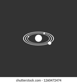 planet icon vector. planet sign on black background. planet icon for web and app