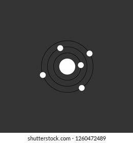 planet icon vector. planet sign on black background. planet icon for web and app