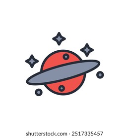 Icono de planeta. Vector. Trazo editable. signo de estilo lineal para uso Diseño web, logotipo. Ilustración de símbolo.