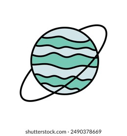 planet icon with white background vector stock illustration