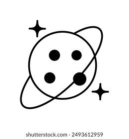 planet icon with white background vector stock illustration