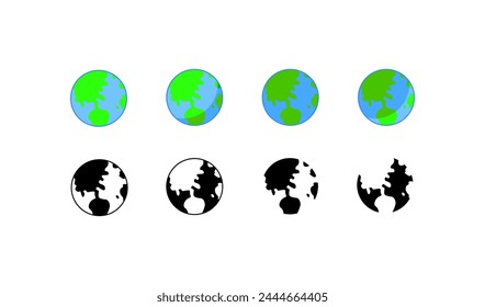 Planet icons. Different styles, set of planets for design. Vector icons