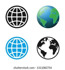 Planet icons set. Vector illustration.