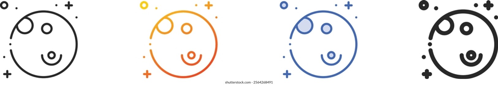 planet icon.Thin Linear, Gradient, Blue Stroke and bold Style Design Isolated On White Background