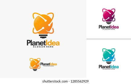 Planet Idea logo designs, Space Idea logo template vector,