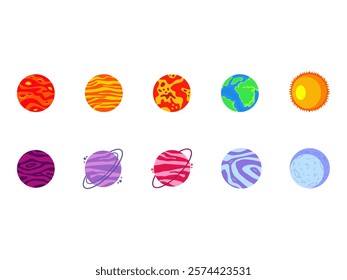 Planet Illustration Design Element Set
