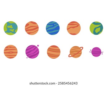 Planet Illustration Design Element Set
