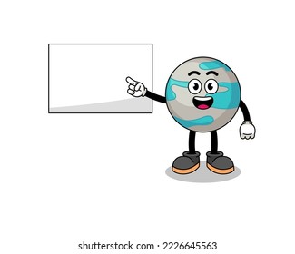 planet illustration doing a presentation , character design
