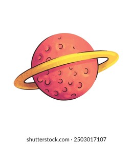 Planet Illustration isolated on white background.