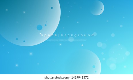 Planet illustration at night. A group of stars in the night sky. The appearance of the beautiful planets in the sky. A background with the sky at night.