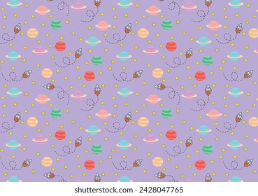 Planet illustration, vector with harmonic colors