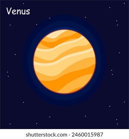 Planet Illustration, Venus 2D Illustration 