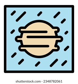 Planet image icon outline vector. Space alien. Ufo monster color flat