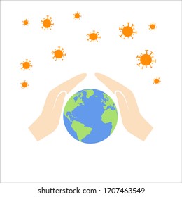 Planet is infected with coronavirus. Spread of epidemic 2019-nCoV across Earth