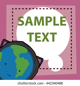Planet invitation card pink