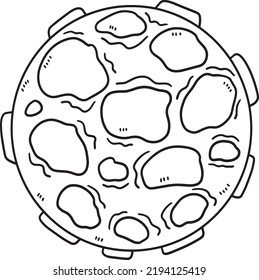 Planet Isolated Coloring Page for Kids