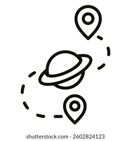 Planet Journey icon line vector illustration