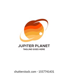 Planet Jupiter Design Concept Illustration Vector Template, Suitable for Creative Industry, Multimedia, entertainment, Educations, Shop, and any related business