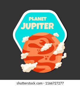 Planet Jupiter Design Hexagon Frame Background Vector Image

