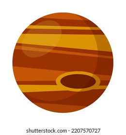 planet jupiter flat vector illustration logo clipart