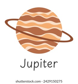 Planet Jupiter icon. Vector illustration.