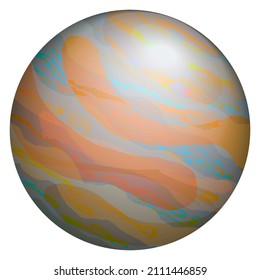 Planet Jupiter. Illustration of the space object in the Solar System, isolated on a transparent background. Vector astronomical element for cosmic universe