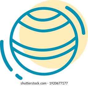 Planet jupiter, illustration, vector on white background.