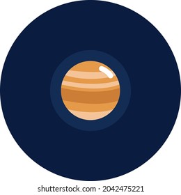 Planet jupiter, illustration, vector, on a white background.