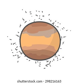 Planet Jupiter on a white background. Vector illustration 