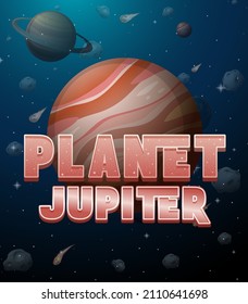 Planet Jupiter poster design illustration