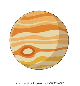 Planet jupiter vector illustration. Isolated on white background