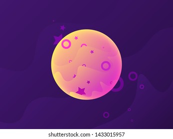 Planet - Jupiter. Vector illustration. Space background. Design space for your design. Еps10 vector. - Vector graphics