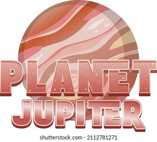 Planet Jupiter word logo design with Jupiter planet illustration